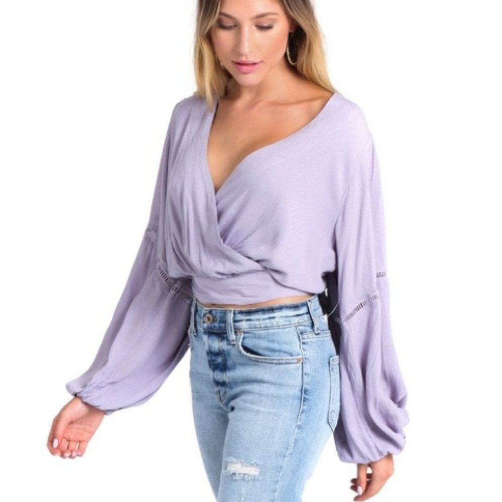 Free People Dream Girl Wrap Blouse
